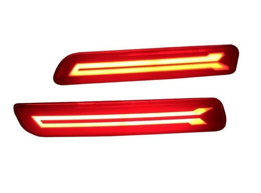 Autofasters LED DRL_5 Matrix Reflector Light With Scan,Parking, Brake And Running Indicator Car Reflector Light (Red)