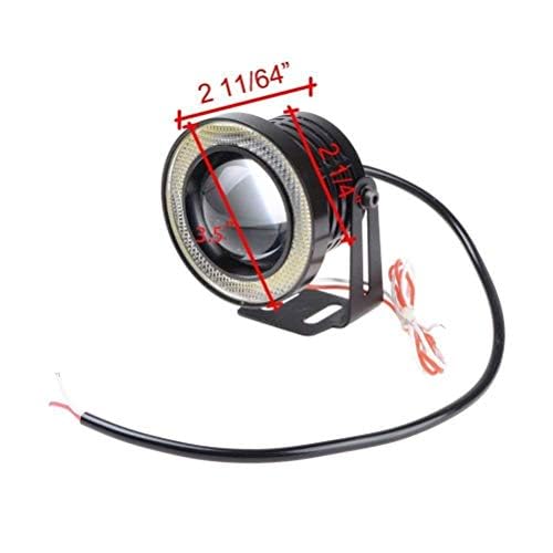 AUTOFASTERS Angel Eye Drl LED Light Fog Lamp for cars - 2pcs, Black