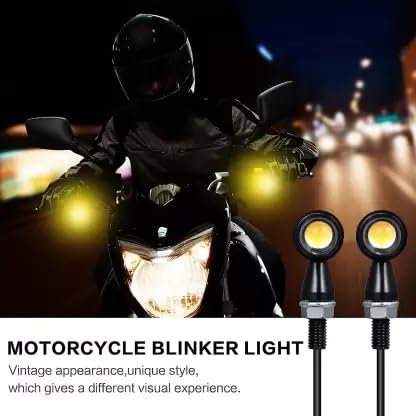 AUTOFASTERS Mini Metal Bullet Signals LED Light Universal Small Front Rear Indicator Compatible with Harley Davidson Honda Kawasaki Suzuki Triumph Yamaha Cruiser (2pc)