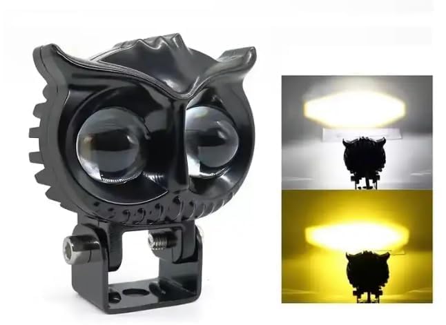 AUTOFASTERS OWL Shape Led Fog Yellow-White light Low & High Beam for universal vehicles 9V-60V 30W