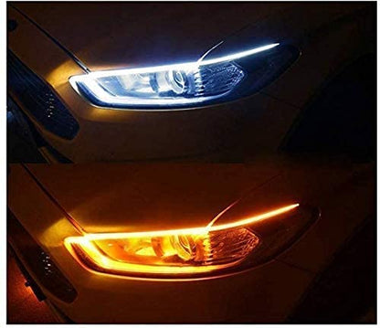 Autofasters Set of 2 led strip 60cm DRL | Daytime Running Light | Flexible | Soft | White and Yellow Color