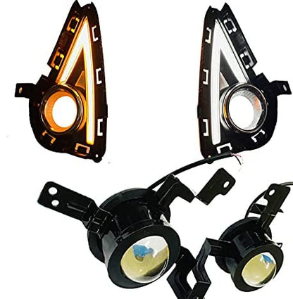 AUTOFASTERS Car Led Day Running Light With Projector Fog Light For Hyundai Grand i10 Nios