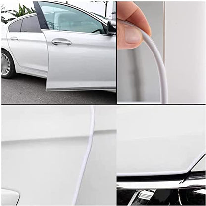 Autofasters Car Door Edge Protector,16Ft(5M) Car Edge Trim Rubber Seal Protector with U Shape Car Protection Door Edge Guard Fit for Most Car White