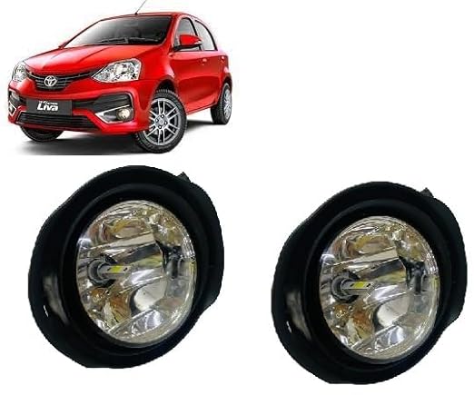 AUTOFASTERS Car Fog Light Lamp For Toyota Etios (Set of 2) With H8 12V 35W Led Bulb