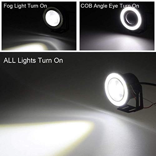 AUTOFASTERS Angel Eye Drl LED Light Fog Lamp for cars - 2pcs, Black