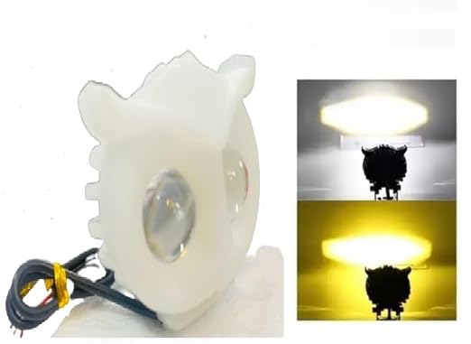 AUTOFASTERS OWL Shape Led Fog Yellow-White light Low & High Beam for universal vehicles 9V-60V 30W