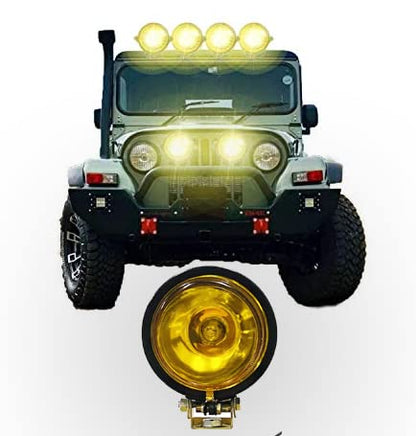 AUTOFASTERS 80mm 55W Off-road Lights 2PCS Round Offroad Halogen Hunter Light Spot Hunter Lights with Lights Fit for Jeep Vehicle Truck SVU Motorcycle UTV (Yellow Beam)