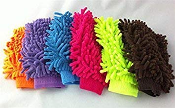 AUTOFASTERS Multipurpose Double Sided Microfiber Cleaning Gloves 1200 GSM Softspun Microfiber Vehicle Washing Hand Glove (Pack of 3) Multicolor