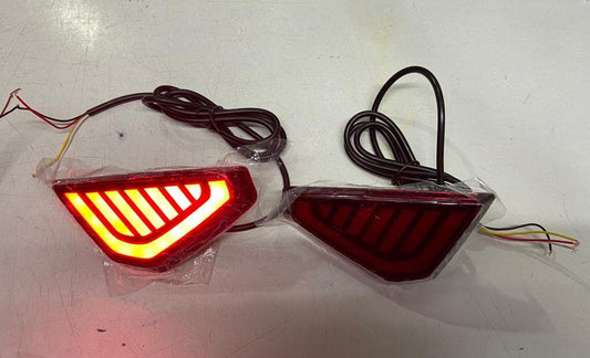 Autofasters Led Reflector with running matrix Indicator & Scan function compatible for Nexon Car Reflector Light (Red)