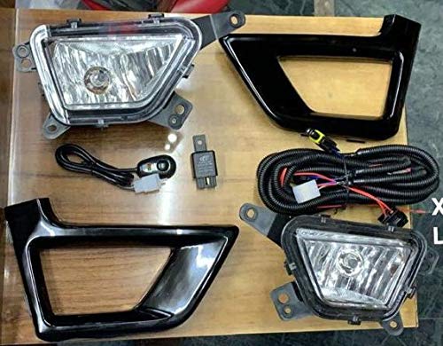 Autofasters Fog Light for XUV300 with Frame & Day Runing Light With Complete Wiring & Switch Car Fancy Lights (White, Yellow)