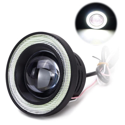 AUTOFASTERS Angel Eye Drl LED Fog Light for cars - 2pcs, Black