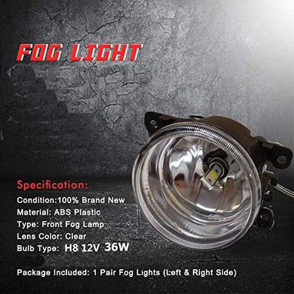 AUTOFASTERS Car fog Lights With Led H8 12V 36W Bulb for Swift, Baleno, WagonR, S Cross, XL6, Ertiga, SX4, Ignis, Ciaz, Brezza, Celerio, Kwid, Tata Nexon