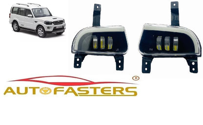 AUTOFASTERS® Car Led fog Light For Mahindra Bolero Neo With 3 Lens And Day Running Light With Turn Indicator