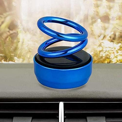 Car Solar Ring Air Freshener Double Loop Rotary Air Conditioner Dashboard Air Freshener Perfume Blue Compatible with Alto