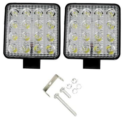 AUTOFASTERS 16 Led Fog Lamp, Headlight Car, Motorbike, Van, Truck LED (12 V,) (All Models, Jeep, Pack of 2)