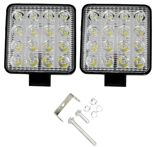 AUTOFASTERS 16 Led Fog Lamp, Headlight Car, Motorbike, Van, Truck LED (12 V,) (All Models, Jeep, Pack of 2)