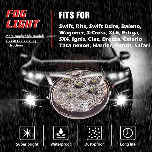 AUTOFASTERS Car Led Fog Lights For Swift, Swift Dzire, Baleno, WagonR, S Cross, XL6,