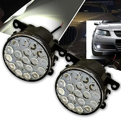 AUTOFASTERS Car LED Fog Lights For Swift, Swift Dzire, Baleno, WagonR, S Cross, XL6, Ertiga, SX4, Brezza, Celerio, Tata Nexon, Punch, Safari, Harrier (12 LED)-White