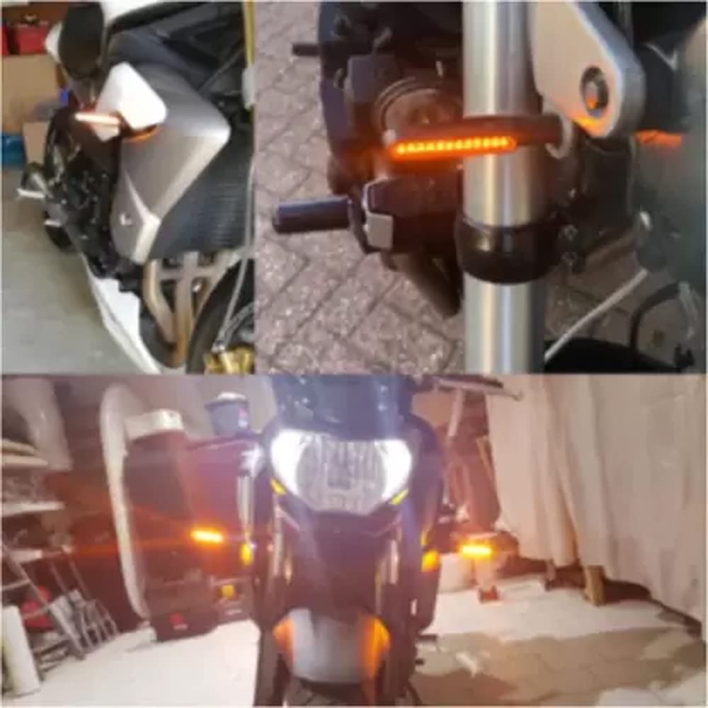 AUTOFASTERS Bike Indicator Led Light With Matrix Running Turn Signal lamps Blinkers Bulb Set of 2