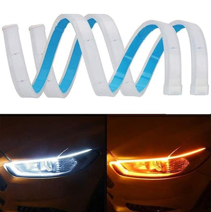 Autofasters Set of 2 led strip 60cm DRL | Daytime Running Light | Flexible | Soft | White and Yellow Color