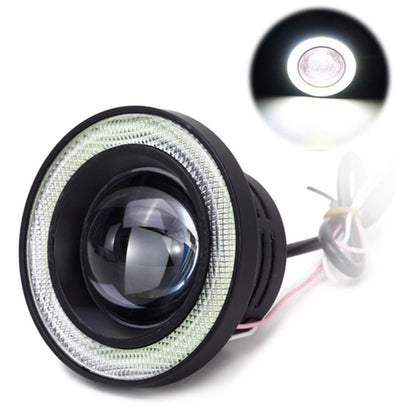 AUTOFASTERS Angel Eye Drl LED Fog Light for cars - 2pcs, Black