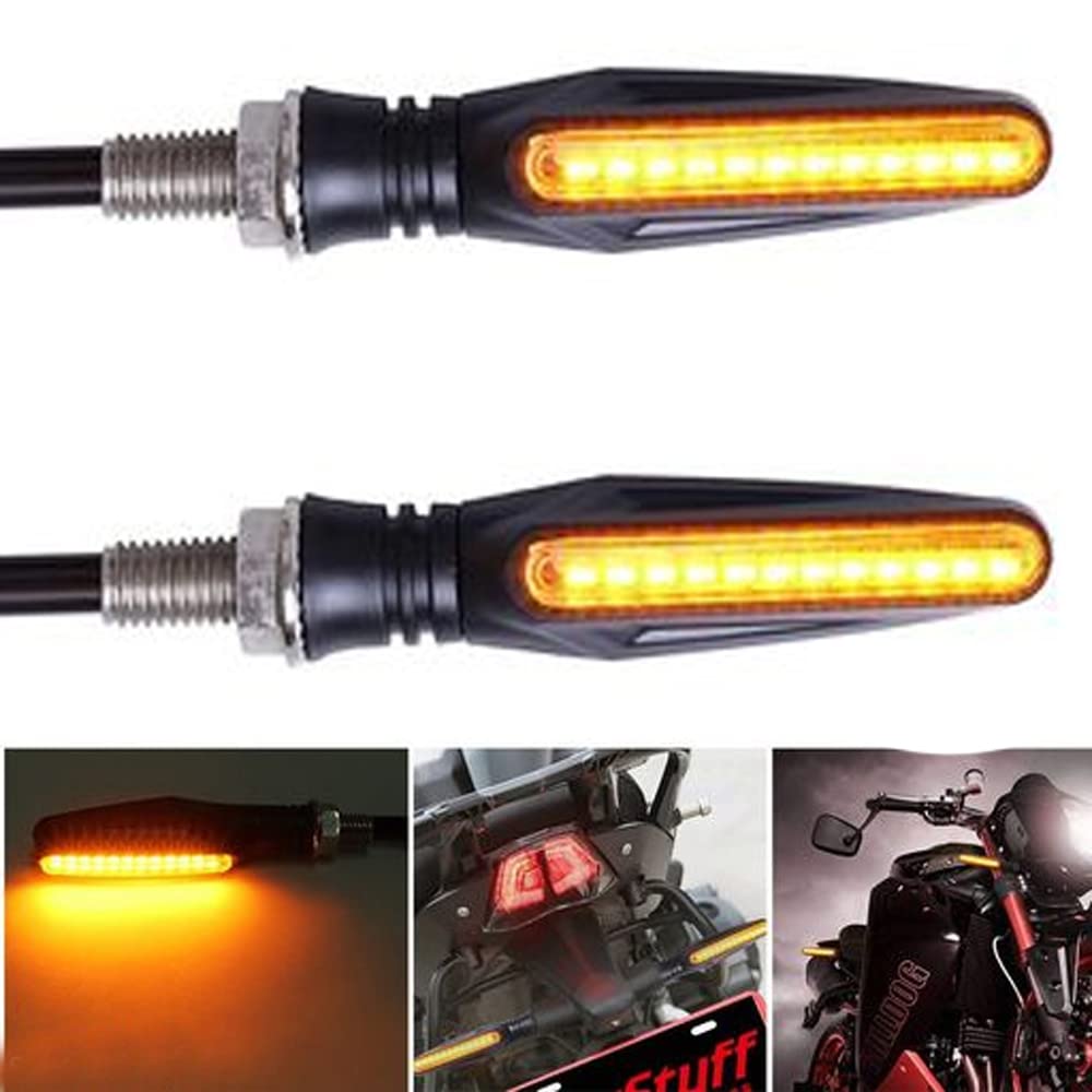 AUTOFASTERS Bike Indicator Led Light With Matrix Running Turn Signal lamps Blinkers Bulb Set of 2