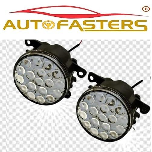 AUTOFASTERS Car LED Fog Lights For Swift, Swift Dzire, Baleno, WagonR, S Cross, XL6, Ertiga, SX4, Brezza, Celerio, Tata Nexon, Punch, Safari, Harrier (12 LED)-White