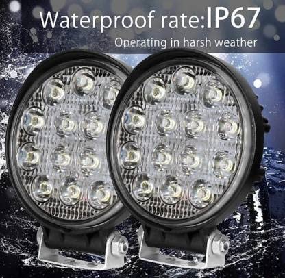 AUTOFASTERS 14 Led Round Fog Light 4 Inches Waterproof off Road Driving Lamp for Car and Motorcycle (12V, White Light, 2 PC)