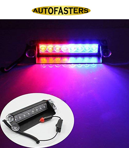 AUTOFASTERS 8 LED Red Blue Police Flashing Light for Universal All Cars | Flasher Light | Emergency Warning Lamp Multicolor Flash Light for Tata Safari