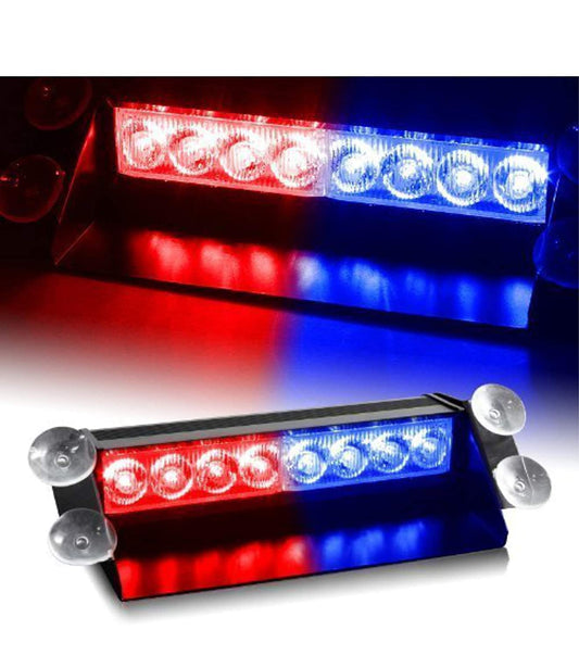 AUTOFASTERS 8 LED Red Blue Police Flashing Light for Universal All Cars | Flasher Light | Emergency Warning Lamp Multicolor Flash Light for Maruti Suzuki SX4