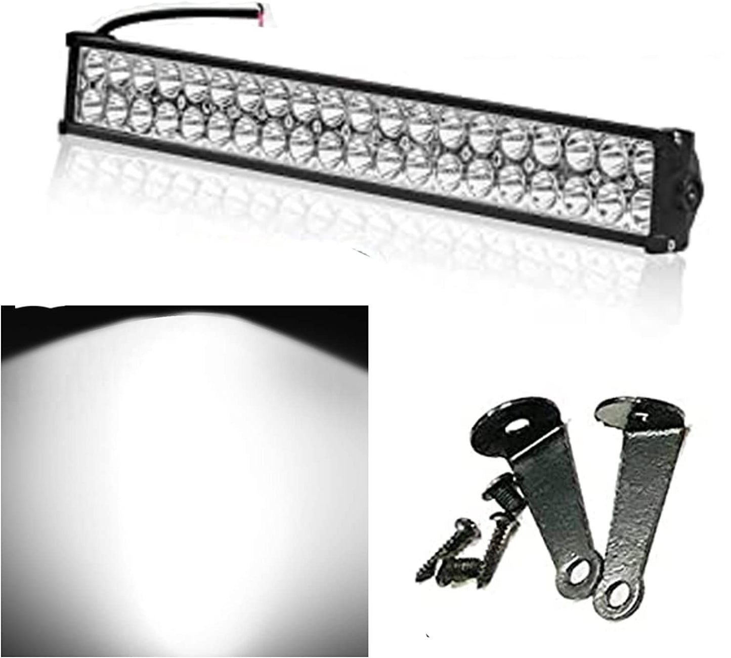 AUTOFASTERS 21 inch Led Light Bar, 60W High Spot Flood Combo off Road Lights Work Lights, and Driving Lights for Pickup Trucks ATV UTV 4x4 SUV 12-24V IP68 Waterproof (White)