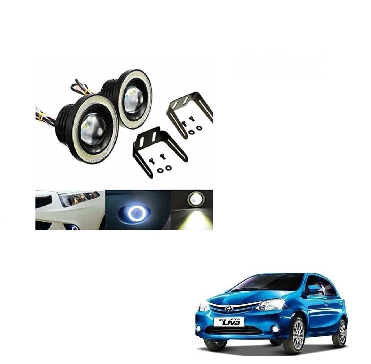 Autofasters LED Fog Light for Toyota Etios Liva, Etios ()