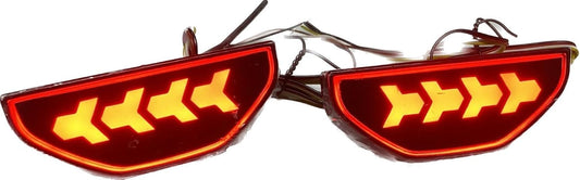 Autofasters Led Reflector for PUNCH SET OF 2-4 wires with Matrix Running Indicator Car Reflector Light (Red)