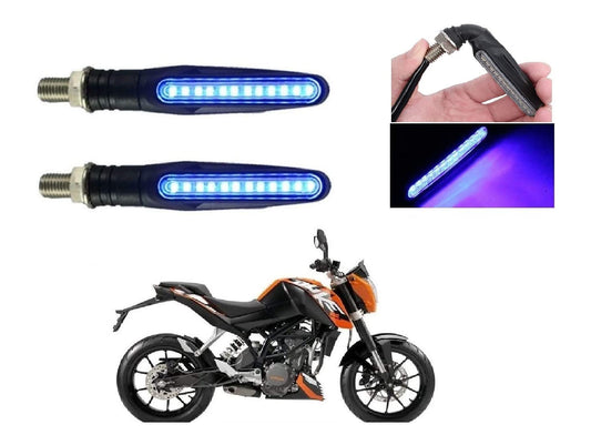 AUTOFASTERS KTM Style Sleek Pencil Type 12 LED Indicators Turning Signal lamps Blinkers Bulb Set of-2 (Bike Indicator Lights High Power Motorcycle)