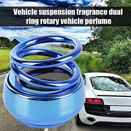 Car Solar Ring Air Freshener Double Loop Rotary Air Conditioner Dashboard Air Freshener Perfume Blue Compatible with Alto