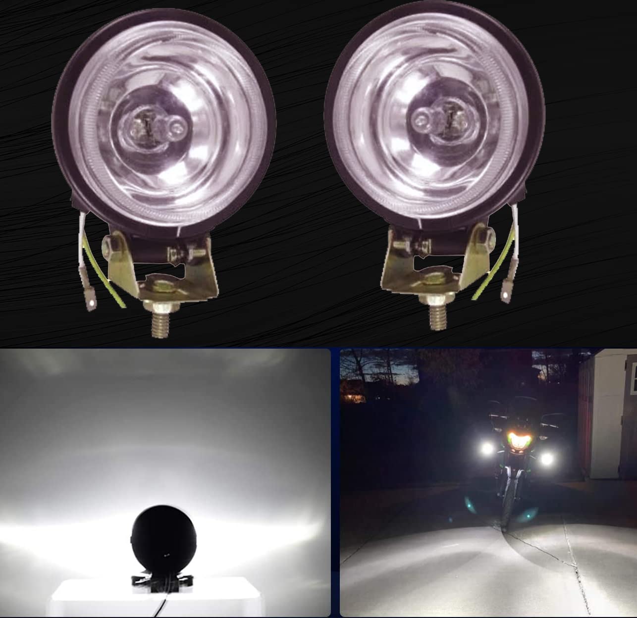 AUTOFASTERS 100mm 55W Off-road Lights 2PCS Round Offroad Halogen Hunter Light Spot Hunter Lights Fit for Jeep Vehicle Truck SVU Motorcycle UTV (White Beam)