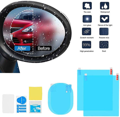 AUTOFASTERS Waterproof Right Mirror Film Anti Fog Film for All Vehicles - Set of 4