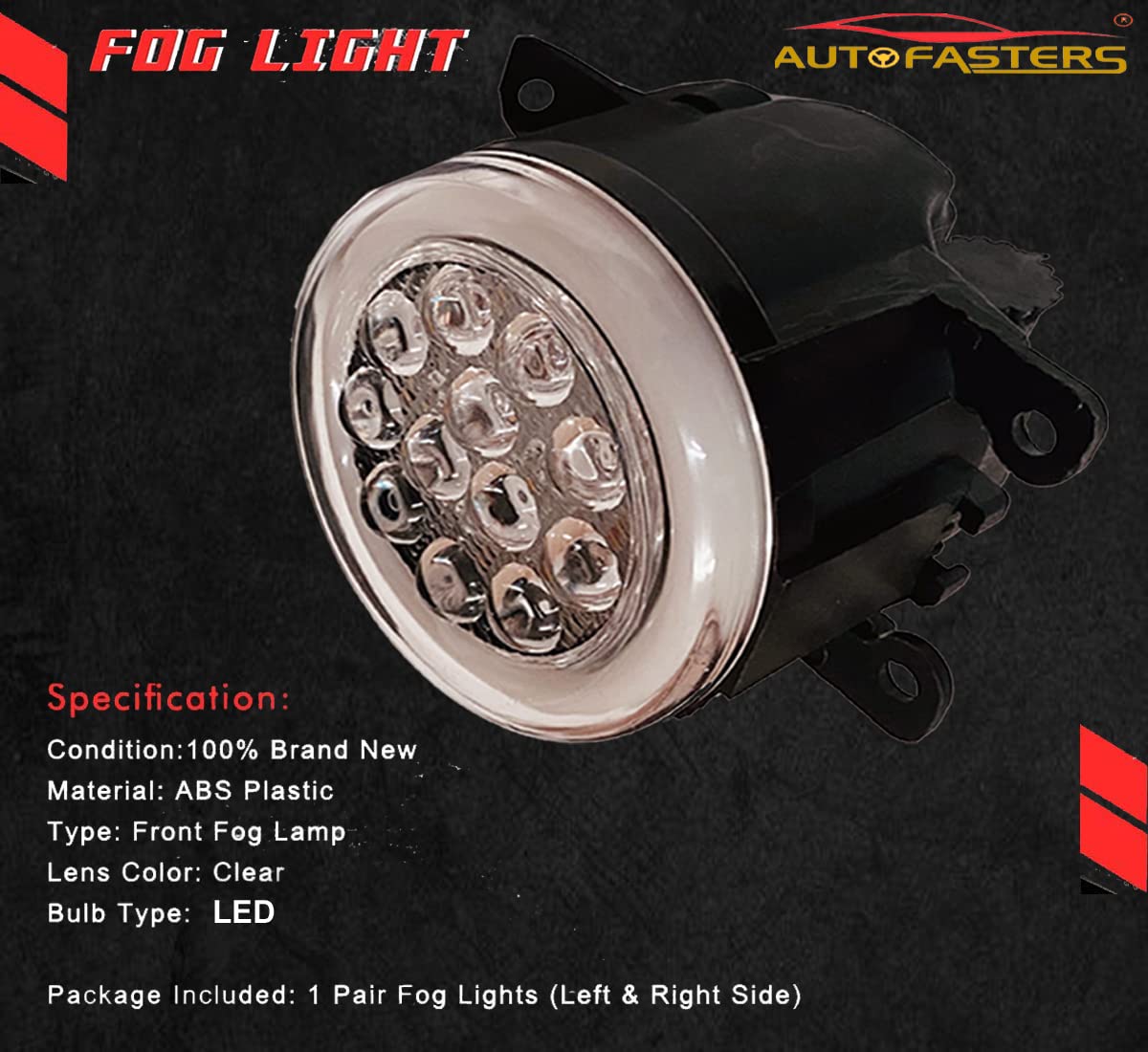 AUTOFASTERS Car Led Fog Light With Day Running Light And Indicator For Swift, Swift Dzire, Baleno, S Cross, XL6, Ertiga, Brezza, Celerio, Nexon, Harrier, Safari