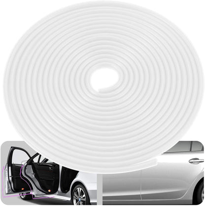 Autofasters Car Door Edge Protector,16Ft(5M) Car Edge Trim Rubber Seal Protector with U Shape Car Protection Door Edge Guard Fit for Most Car White