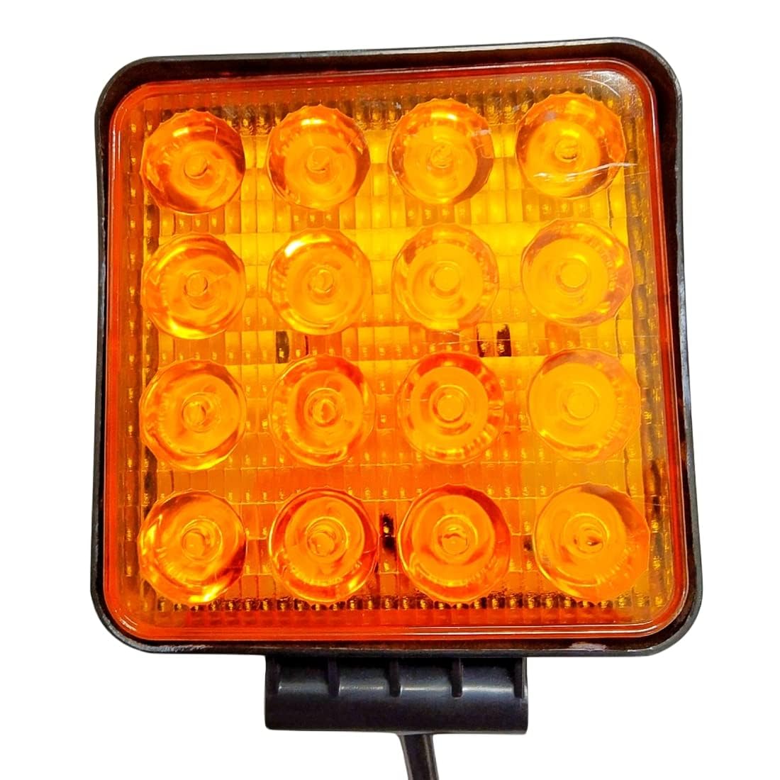 AUTOFASTERS 16 Led Square Yellow 4 Fog Lights With 2 On-Off Switch For Thar,Jeep,SUV and For All Cars