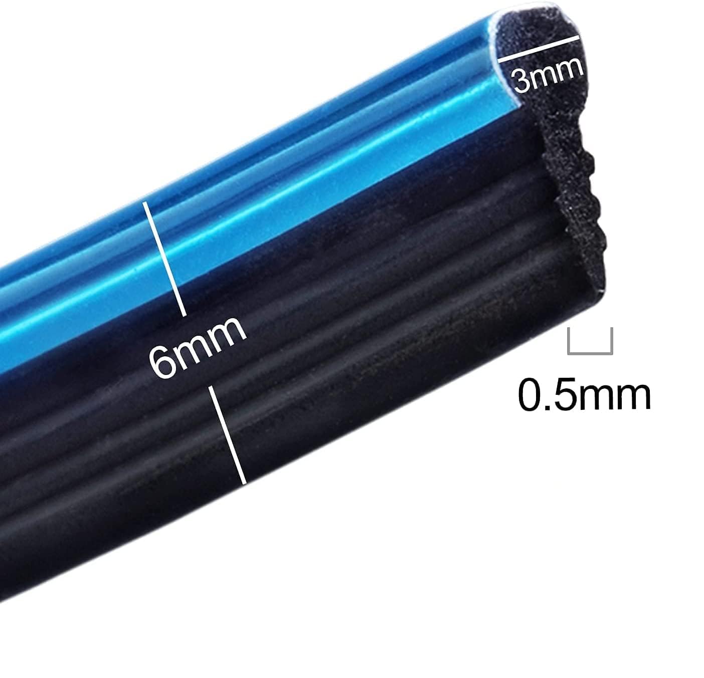 Autofasters Car Interior Decorar Molding Trim Strips 16.4ft/5M Universal Car Gap Fillers Beading, Flexible Styling PVC (Blue)