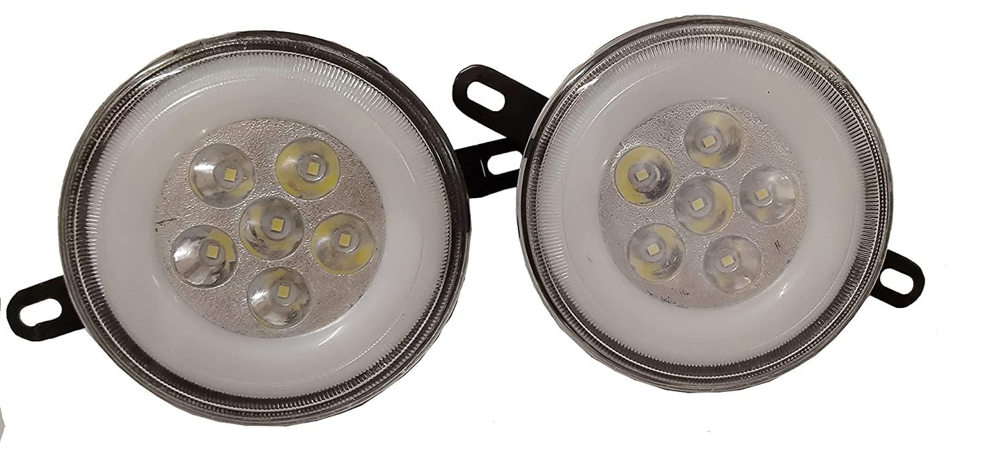 AUTOFASTERS Car 6 Led Fog Light With DRL For New Mahindra Bolero Model 2020 (White)