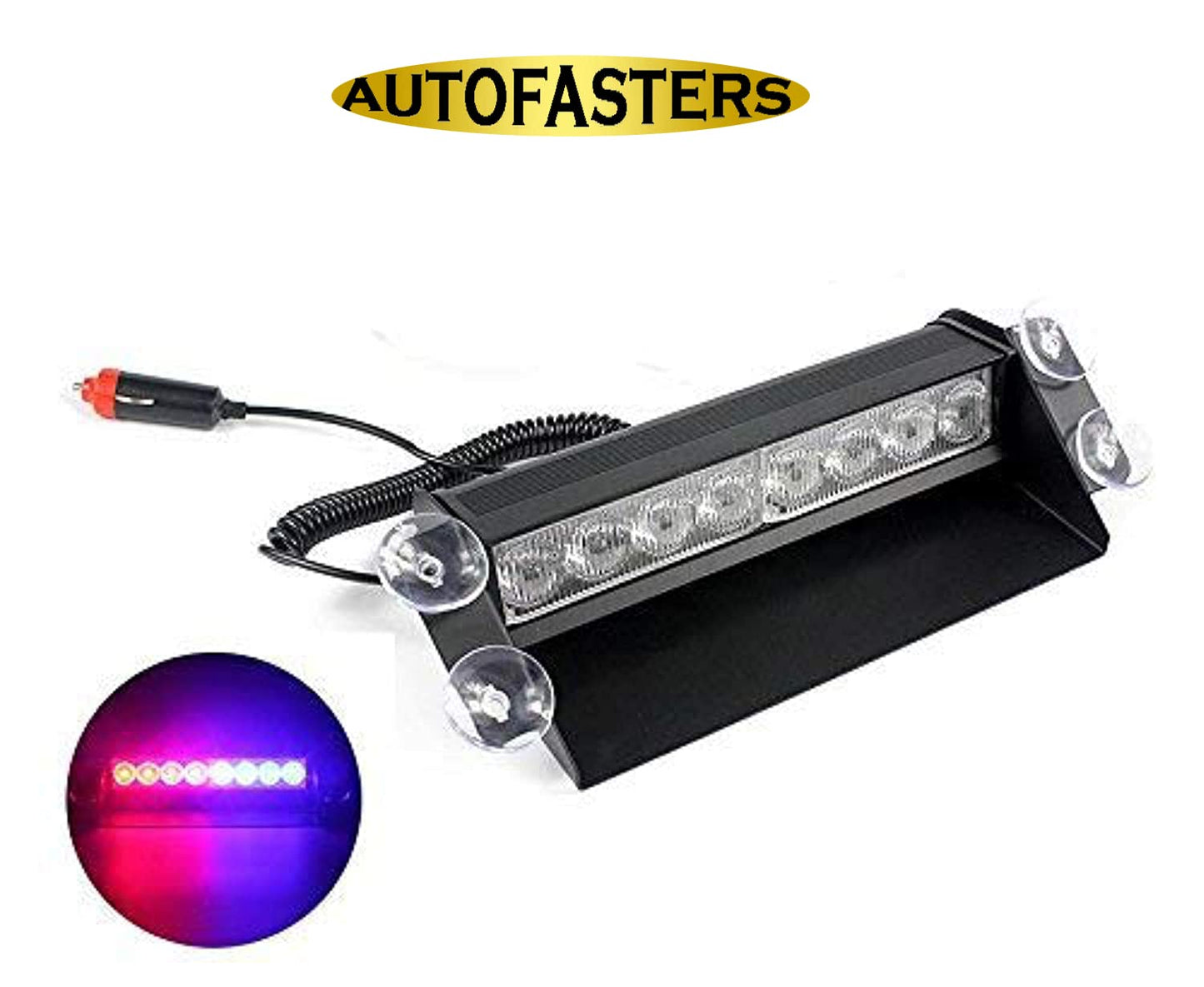 AUTOFASTERS 8 LED Red Blue Police Flashing Light for Universal All Cars | Flasher Light | Emergency Warning Lamp Multicolor Flash Light for Maruti Szuki Ertiga