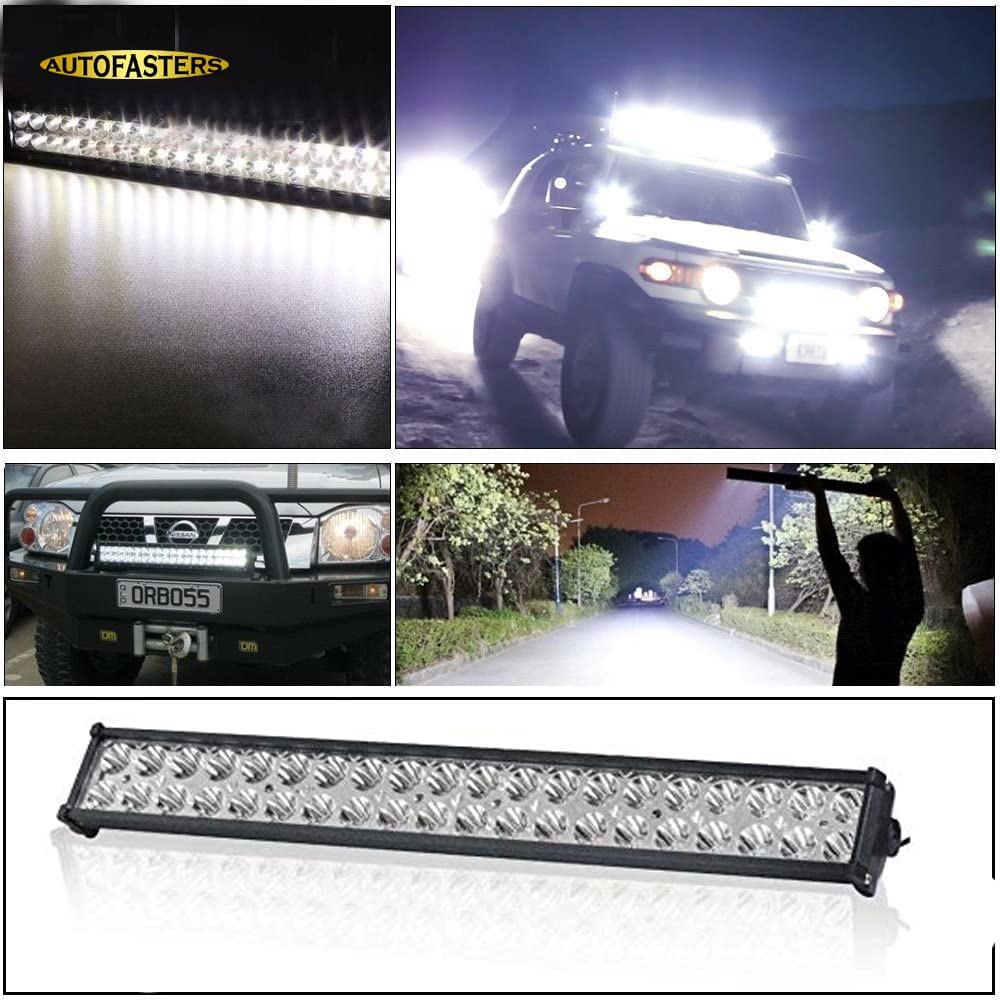 AUTOFASTERS LED Light Bar -Row 21 Inch 60W Spot Flood Combo Led Lights Work Lights Fog Driving Light Off Road Light Fit for Pickup Jeep SUV 4WD ATV UTE TruckTractor