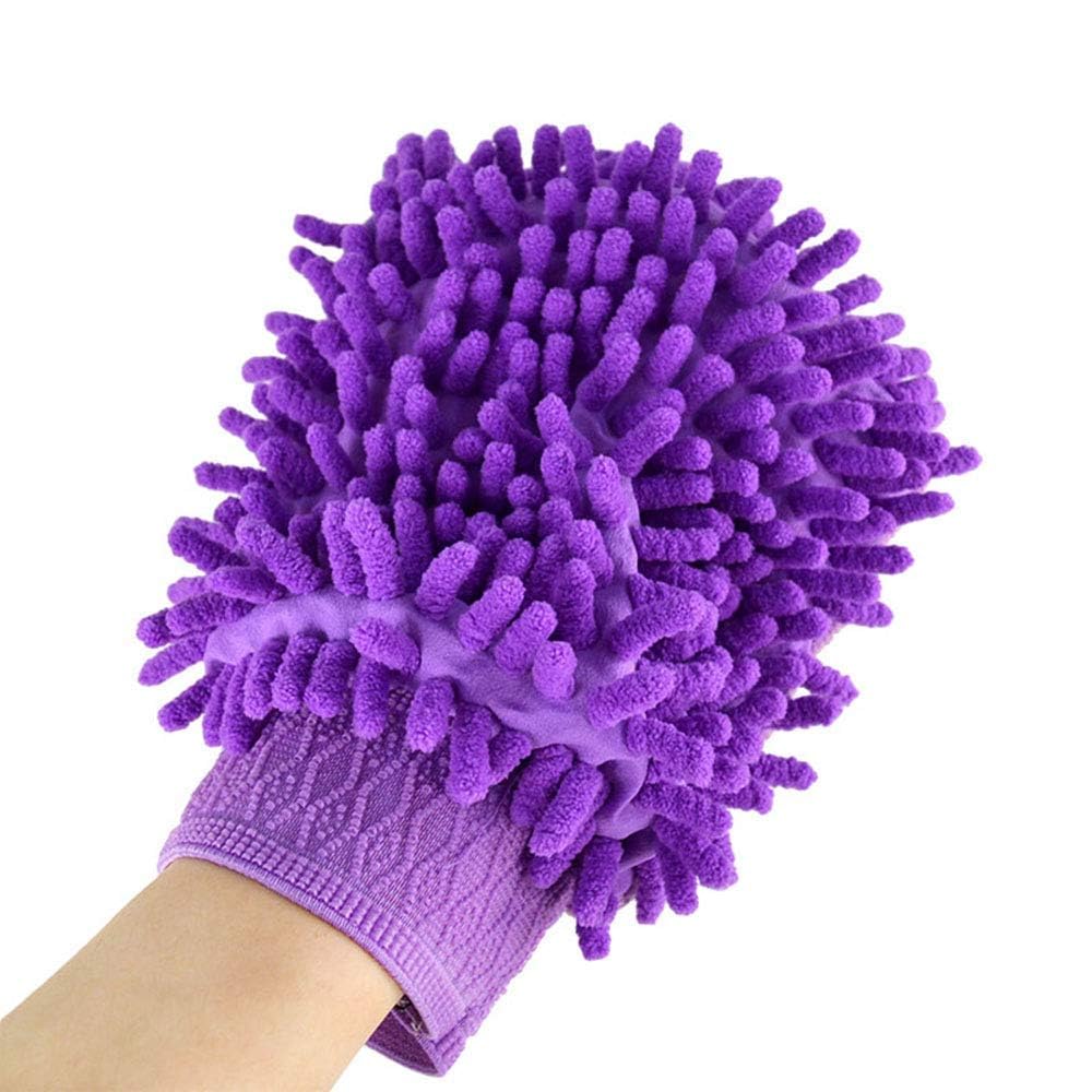 AUTOFASTERS Multipurpose Double Sided Microfiber Cleaning Gloves 1200 GSM Softspun Microfiber Vehicle Washing Hand Glove (Pack of 3) Multicolor