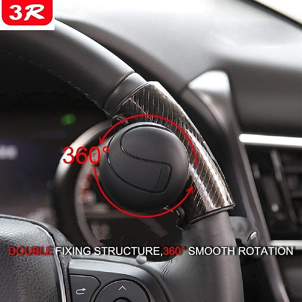 Autofasters Steering Wheel Spinner Knob, Auto Spinner Knob Ball Compatible With All Cars 1 Pcs (Black)