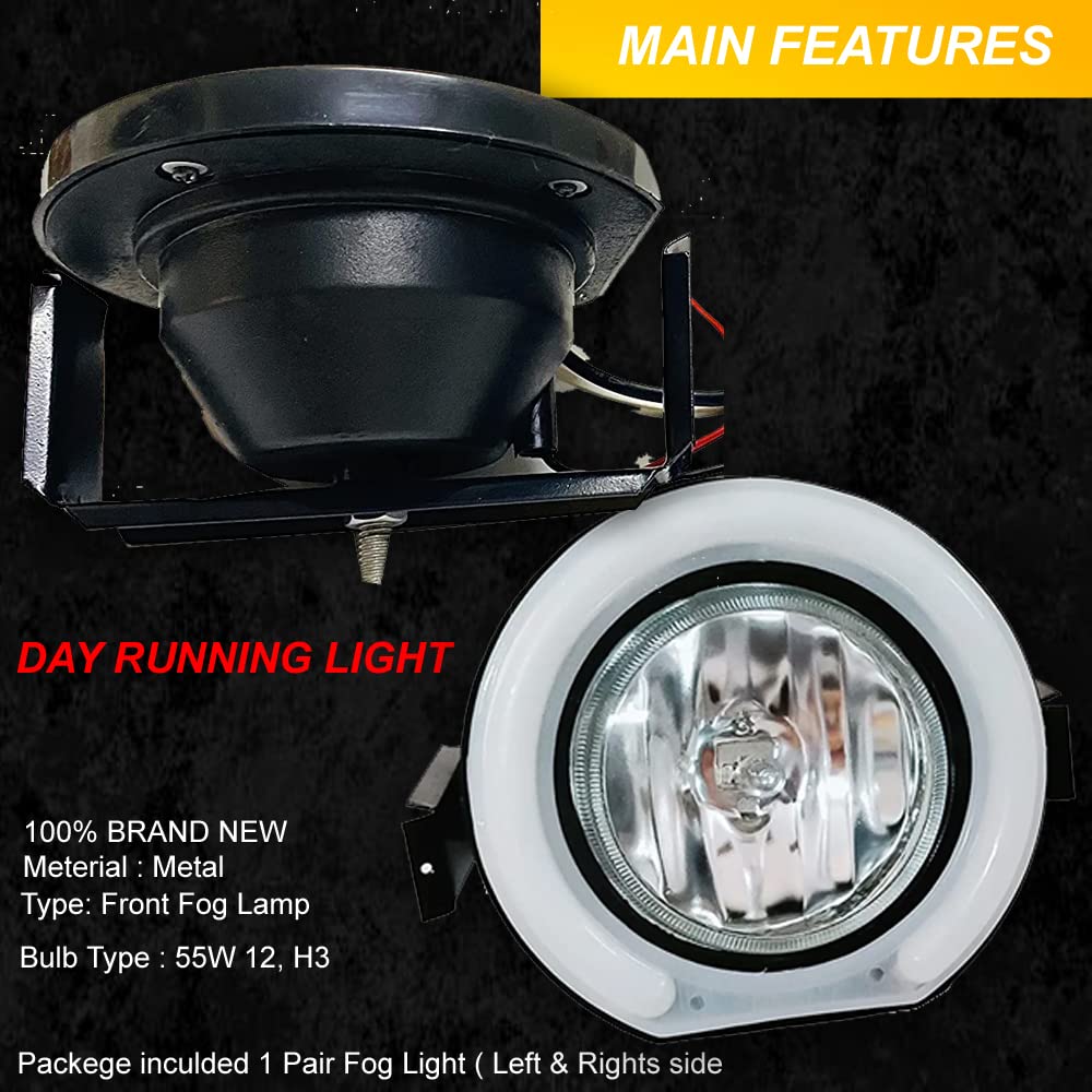 AUTOFASTERS Halogen Car Fog Light with Day Running Light for Bolero