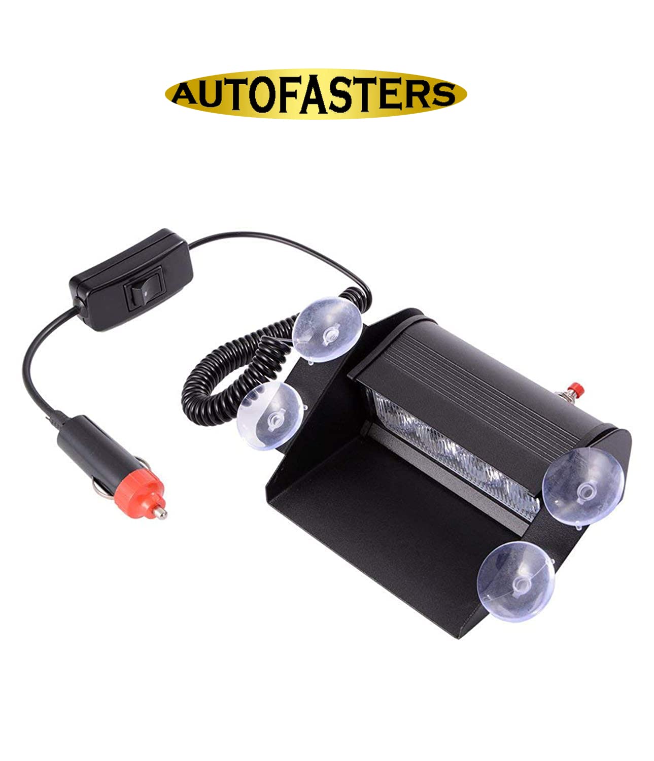 AUTOFASTERS 8 LED Red Blue Police Flashing Light for Universal All Cars | Flasher Light | Emergency Warning Lamp Multicolor Flash Light for Tata Safari