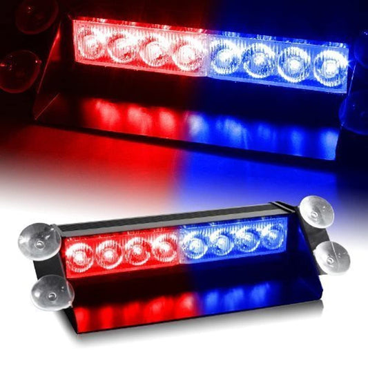 AUTOFASTERS 8 LED Red Blue Police Flashing Light for Universal All Cars | Flasher Light | Emergency Warning Lamp Multicolor Flash Light for Tata Safari