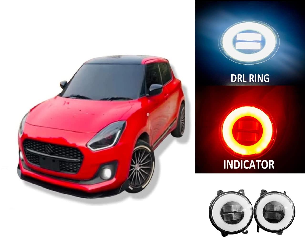 Autofasters Car Led fog Light For New S-Presso 2019 with DRL Day Running Light Car Fancy Lights (White)